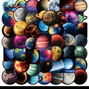 Hot Topic Cosmic Planet Sticker Collection